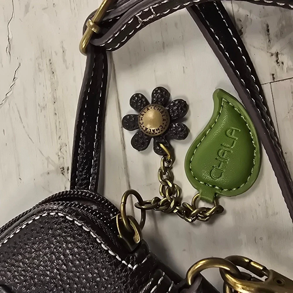 NWT Chala Moose Cell Phone Crossbody Purse Stone Gray Vegan Leather Bag